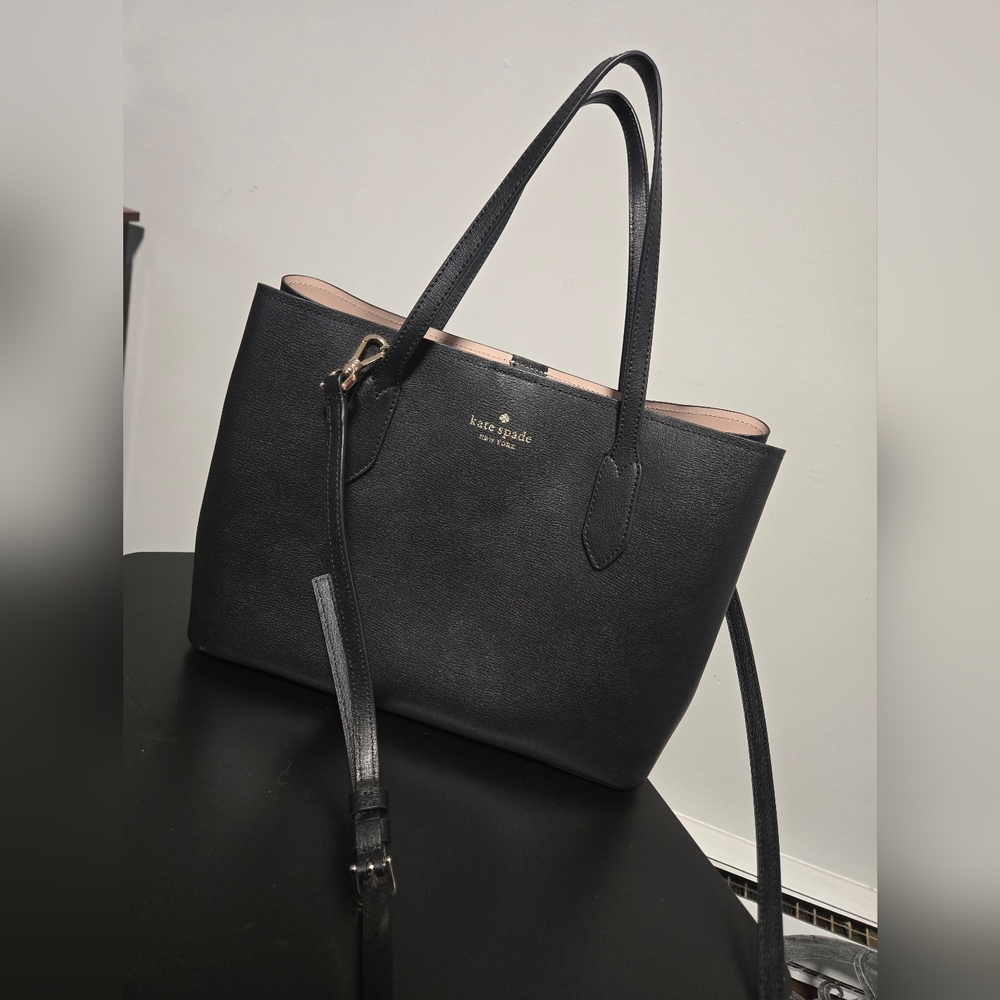 Kate Spade Harper Satchel Grain Leather Black with Gold Tone Hardware